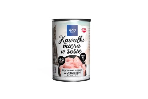 WAFI puszka kawałki mięsne dla kota z drobiem 415g WAFI puszka kawałki mięsne dla kota z drobiem 415g