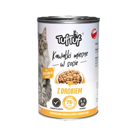 TUF TUF KOT kawałki mięsne z drobiem 415g TUF TUF KOT kawałki mięsne z drobiem 415g
