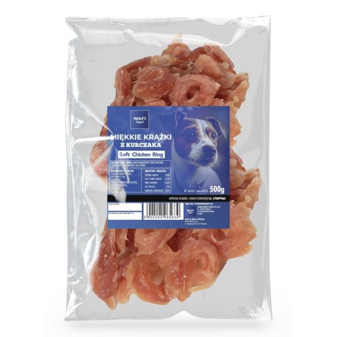 WAFI MIĘKKIE KRĄŻKI Z KURCZAKA 500G WAFI MIĘKKIE KRĄŻKI Z KURCZAKA 500G