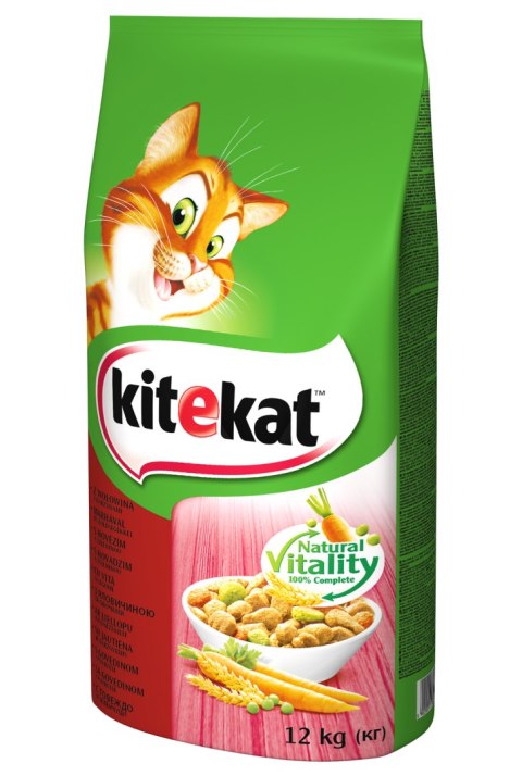 Kitekat KITEKAT Sucha Karma Dla Kotów Z Wołowiną I Warzywami 12kg
