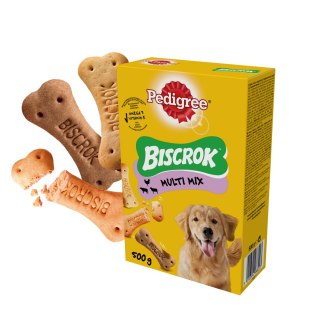 Pedigree Pedigree Biscrok Ciasteczka Dla Dorosłych Psów W Kształcie Kostek Z Jagnięciną, Kurczakiem I Wołowiną 500g