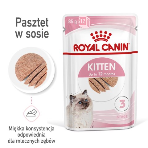 ROYAL CANIN Kitten Pasztet - saszetka12x85g, mokra karma dla kota