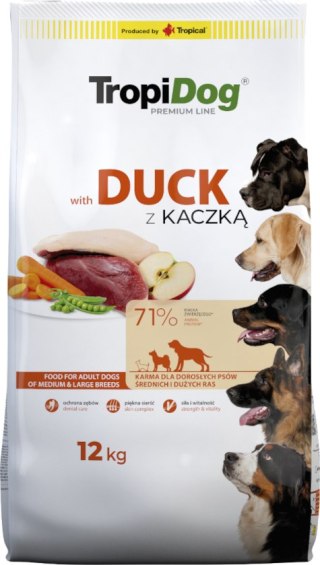 Tropidog Tropidog Premium Adult Medium & Large Breed Kaczka Z Ryżem 12kg