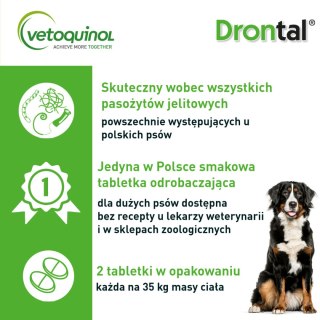 Vetoquinol VETOQUINOL Drontal Plus Flavour 35kg Tabletki Dla Psów 2tabl.
