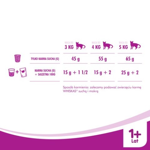 Whiskas WHISKAS Karma Sucha Dla Kota 1+ Z Wołowiną 14kg