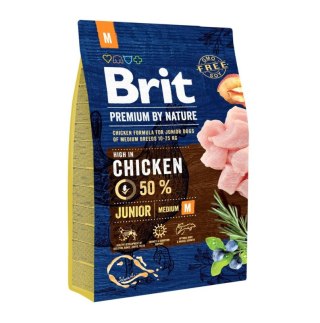 Brit Brit Premium By Nature Junior M Z Kurczakiem 3kg