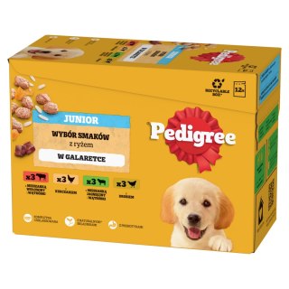 Pedigree Pedigree Mokra Karma Dla Szczeniąt Mix Smaków Kurczak Z Ryżem, Jagnięcina Z Ryżem, Drób Z Ryżem I Wołowina Z Ryżem W Galaretce 1