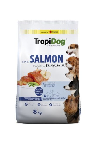 Tropidog Tropidog Premium Adult Small Breeds Łosoś Z Ryż 8kg