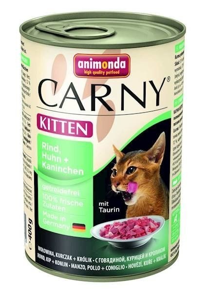 Animonda Animonda Cat Carny Kitten Wołowina, Kurczak + Królik 400g