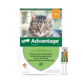 Bayer Bayer Advantage Roztwór Do Nakrapiania Dla Kotów 4x0,4ml