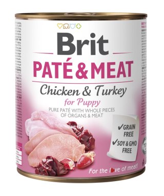 Brit Brit Paté & Meat For Puppy Kurczak Z Indykiem 800g