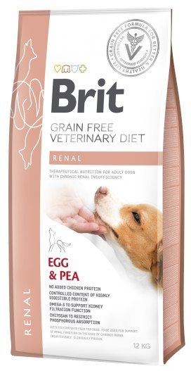 Brit veterinary Brit Grain Free Veterinary Diets Dog Renal Jajko Z Groszkiem 12kg