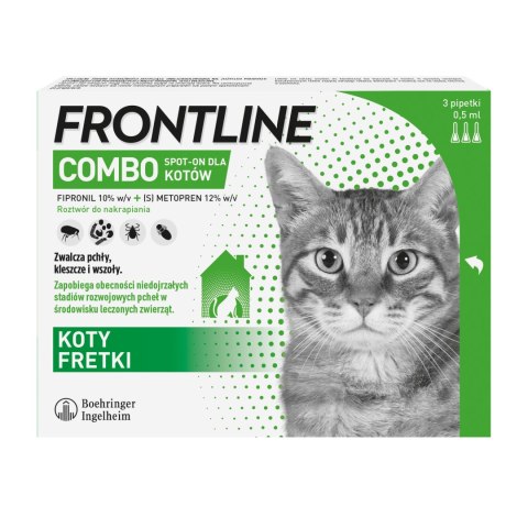 Frontline (Boehringer Ingelheim) FRONTLINE Combo Spot-On Dla Kotów 3x0,5ml