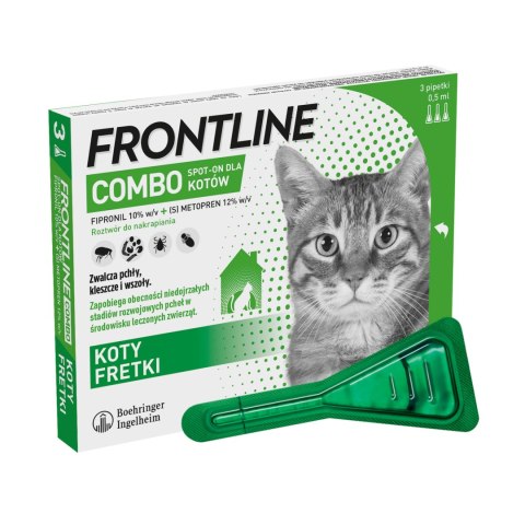 Frontline (Boehringer Ingelheim) FRONTLINE Combo Spot-On Dla Kotów 3x0,5ml