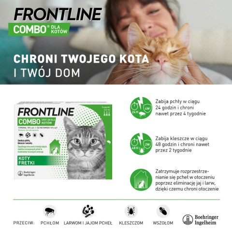 Frontline (Boehringer Ingelheim) FRONTLINE Combo Spot-On Dla Kotów 3x0,5ml