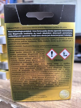 Laboratorium DermaPharm Laboratorium DermaPharm Sabunol Plus Obroża Przeciw Pchłom I Kleszczom Dla Psa 50cm