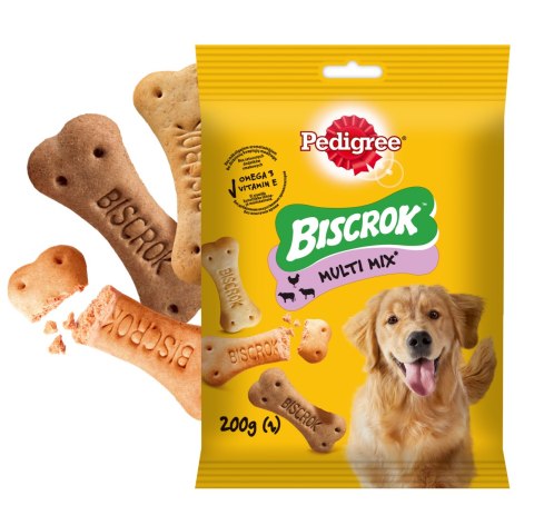 Pedigree Pedigree Biscrok Ciasteczka Dla Dorosłych Psów W Kształcie Kostek Z Jagnięciną, Kurczakiem I Wołowiną 200g