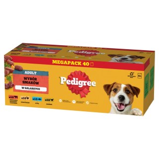 Pedigree Pedigree Mokra Karma Dla Dorosłych Psów W Galaretce Mix Smaków (Z Wołowiną, Z Kurczakiem, Z Jagnięciną, Z Drobiem) 40x100g