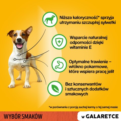Pedigree Pedigree Mokra Karma Dla Dorosłych Psów W Galaretce Z Wołowiną, Z Kurczakiem, Z Jagnięciną, Z Drobiem 12x100g