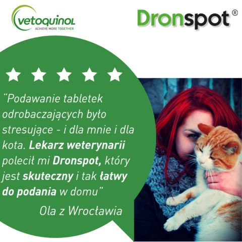 Bayer VETOQUINOL Dronspot krople odrobaczające spot-on dla dużych kotów 5-8 kg (2 x 1,12 ml)