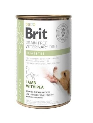 Brit veterinary Brit Grain Free Veterinary Diet Dog Diabetes Z Jagnięciną I Groszkiem 400g