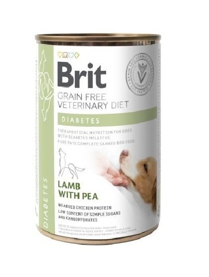 Brit veterinary Brit Grain Free Veterinary Diet Dog Diabetes Z Jagnięciną I Groszkiem 400g