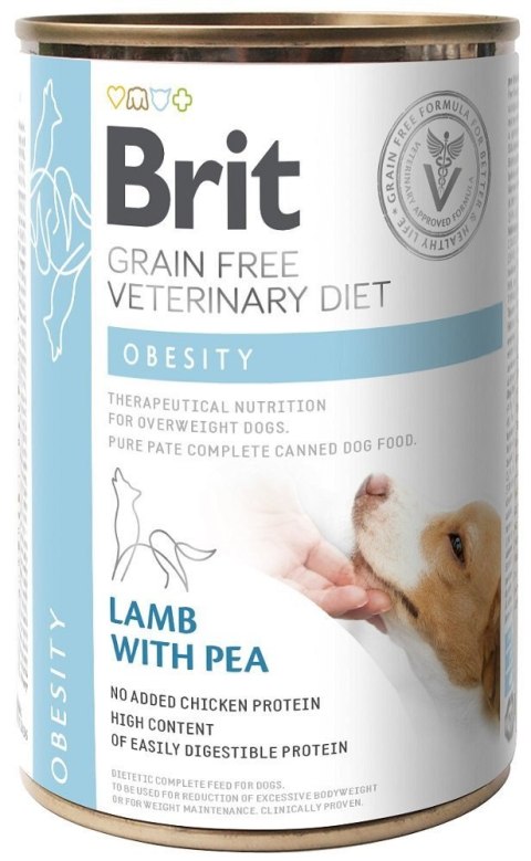 Brit veterinary Brit Grain Free Veterinary Diet Dog Obesity Z Jagnięcina I Groszkiem 400g