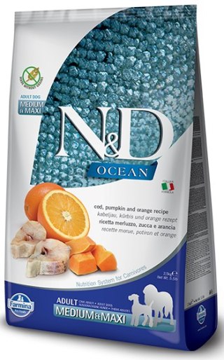 Farmina Farmina N&D Ocean Canine Adult Medium&Maxi Cod Pumpkin&Orange 12kg