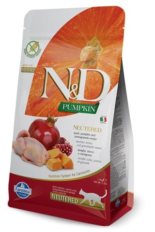 Farmina Farmina N&D Pumpkin Feline Neutered Recipe Quail Pumpkin&Pomegranate 1,5kg