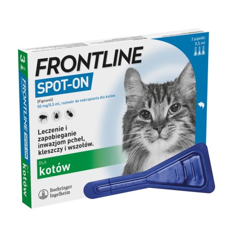 Frontline (Boehringer Ingelheim) FRONTLINE Spot On Dla Kotów 3x0,5ml