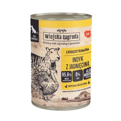 Wiejska Zagroda Wiejska Zagroda Indyk z jagnięciną 400g dla psa