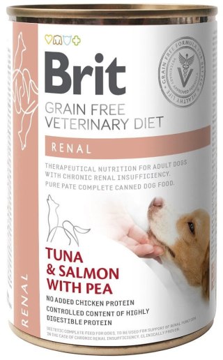 Brit veterinary Brit Grain Free Veterinary Diet Dog Renal Tuńczyk, Łosoś I Groszek 400g