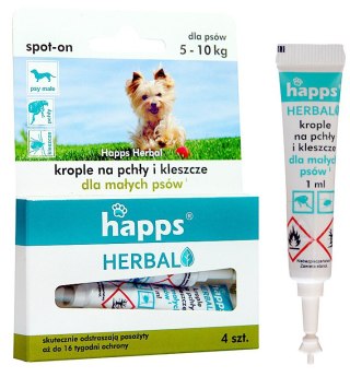 Bros Sp z o.o. Bros Happs Herbal Krople Na Pchły I Kleszcze Dla Małych Psów 4 Tubki