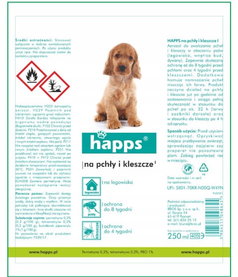 Bros Sp z o.o. Bros Happs Na Pchły I Kleszcze 250ml
