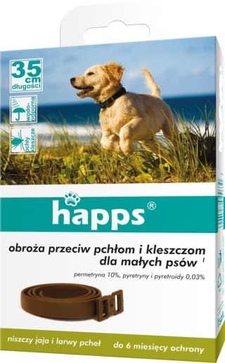 Bros Sp z o.o. Bros Happs Obroża Przeciw Pchłom I Kleszczom Dla Małych Psów 35cm