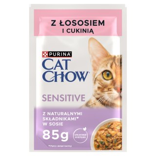 Purina Cat Chow Purina Cat Chow Sensitive Karma Z Łososiem I Cukinią W Sosie 85g