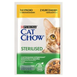 Purina Cat Chow Purina Cat Chow Sterilised Karma Z Kurczakiem I Bakłażanem W Sosie 85g