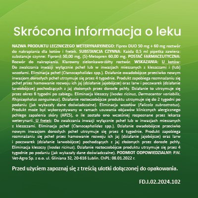 Vet-Agro Vet-Agro Fiprex Duo Kot, Fretka 0,5ml