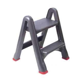 Curver Curver Drabinka Taboret Składany Grafitowo-Czerwony 63 cm