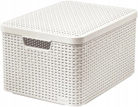 Curver Curver Koszyk Z Pokrywą Rattan Style Kremowy L