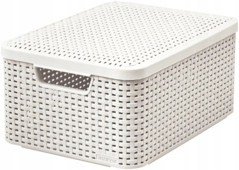 Curver Curver Rattan Style Koszyk Z Pokrywą Kremowy M
