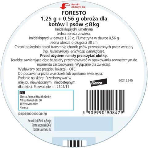 Elanco Bayer Foresto Obroża Dla Kotów I Psów 38cm