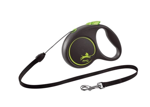 Flexi Smycz Black Design S Taśma 5m Do 12kg Zielona