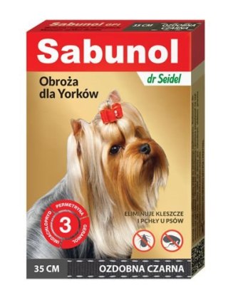 Laboratorium DermaPharm Laboratorium DermaPharm Sabunol Ozdobna Czarna Obroża Dla Yorków 35 cm