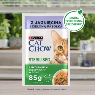Purina Cat Chow Purina Cat Chow Sterilised Karma Z Jagnięciną I Zieloną Fasolką W Sosie 85g