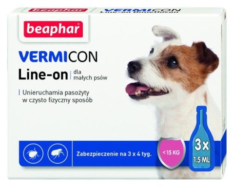 BEAPHAR BEAPHAR Vermicon Line-On Dog S Krople Przeciwko Ektopasożytom Dla Psów