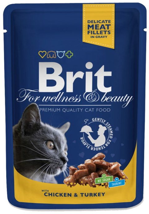 Brit Brit Premium Cat Dla Dorosłych Kotów Z Kurczakiem I Indykiem 100g