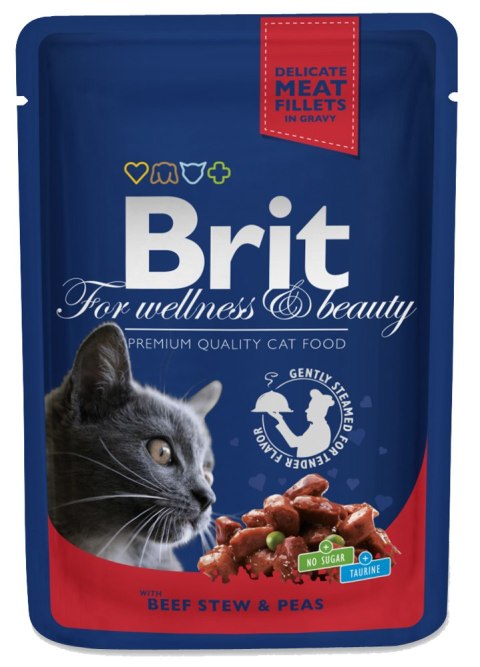 Brit Brit Premium Cat Dla Kotów Dorosłych Z Wołowiną I Groszkiem 100g