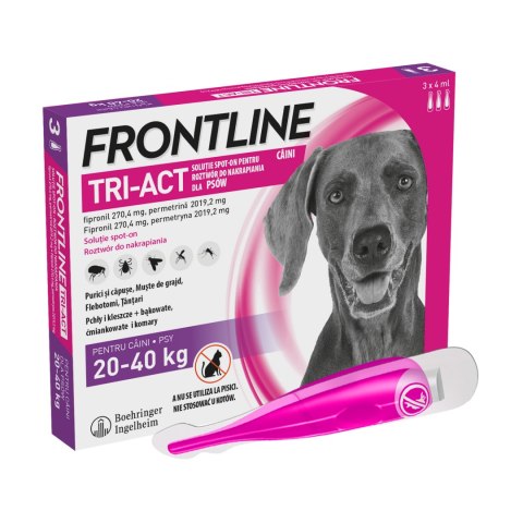 Frontline (Boehringer Ingelheim) FRONTLINE Tri-Act Dla Psów 3x4ml