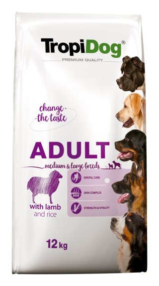 Tropidog Tropidog Premium Adult Medium & Large Breed Jagnięcina Z Ryżem 12kg